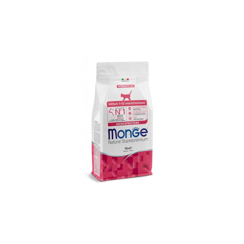 GATTO MONGE KITTEN 1.5KG MANZO