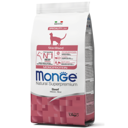 GATTO MONGE STERILIZED 1.5KG MANZO