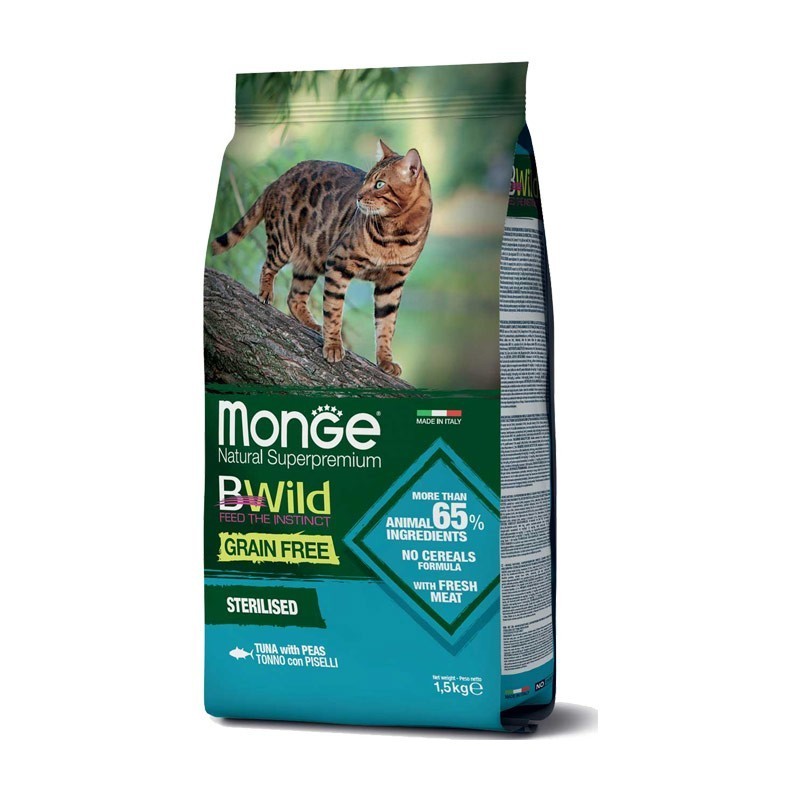 GATTO MONGE BWILD G.FREE STERILISED 1.5KG TONNO