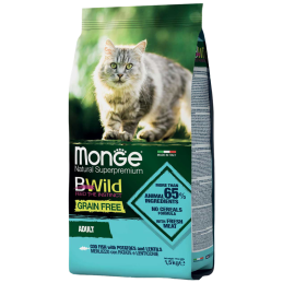 GATTO MONGE BWILD G.FREE 1.5KG MERLUZZO/PAT/LENTICCH