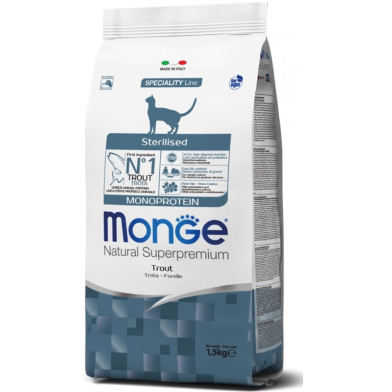 GATTO MONGE STERILIZED 10KG TROTA