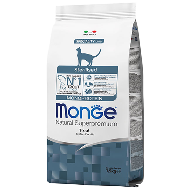 GATTO MONGE STERILIZED 1.5KG TROTA