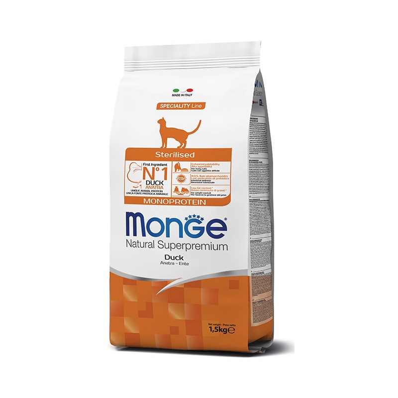 GATTO MONGE STERILIZED 1.5KG ANATRA