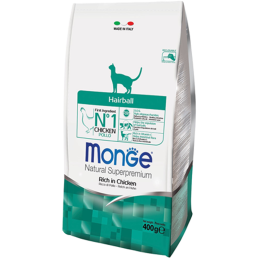 GATTO MONGE HAIRBALL 400GR POLLO