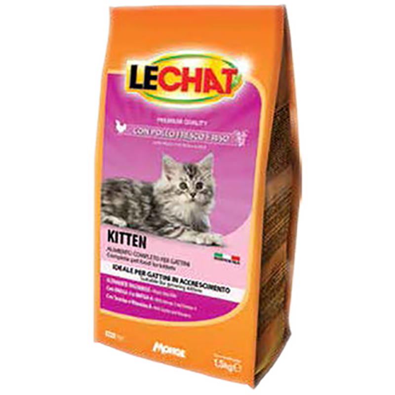 GATTO LECHAT KITTEN 1.5KG CROCC POLLO FRESCO E RISO