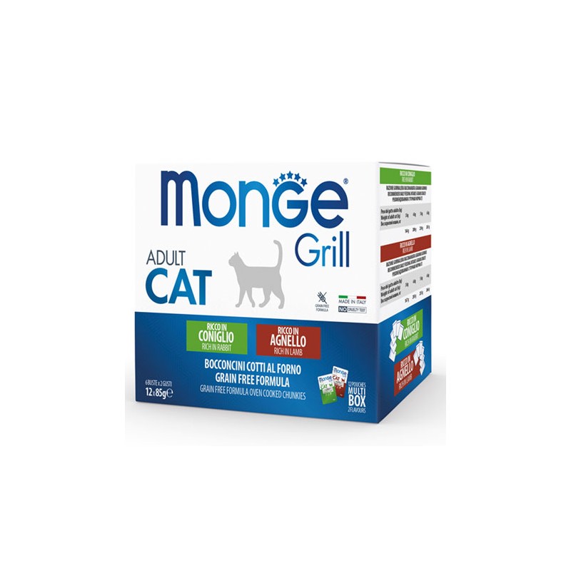 GATTO MONGE GRILL MULTIPACK MIX 85GR ADULT CON/AGN