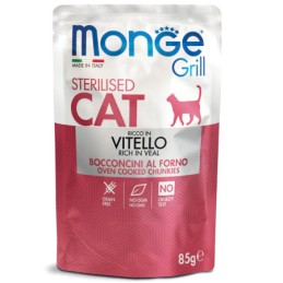 GATTO MONGE GRILL 85GR BUSTA STERILIZED VITELLO