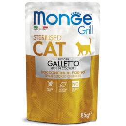 GATTO MONGE GRILL 85GR BUSTA STERILIZED GALLETTO