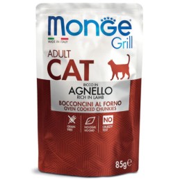 GATTO MONGE GRILL 85GR BUSTA ADULT AGNELLO