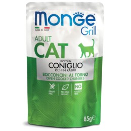 GATTO MONGE GRILL 85GR BUSTA ADULT CONIGLIO