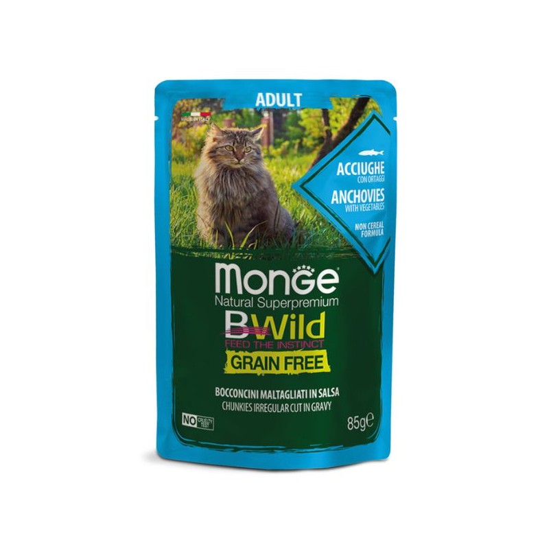 GATTO MONGE BWILD BUSTA ADULT ACC/ORT 85G