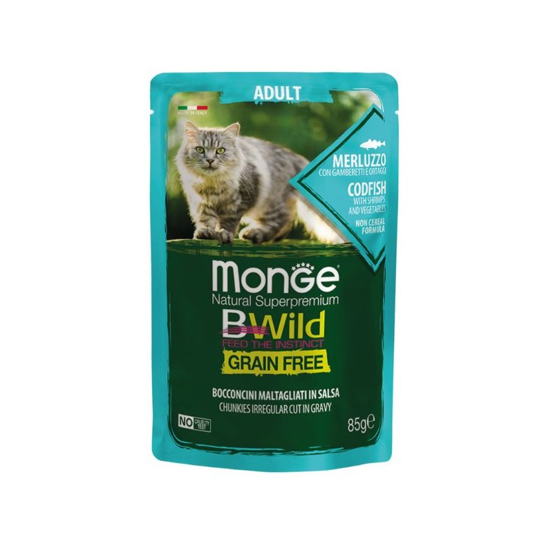 GATTO MONGE BWILD BUSTA ADULT MER/GAM/ORT 85G