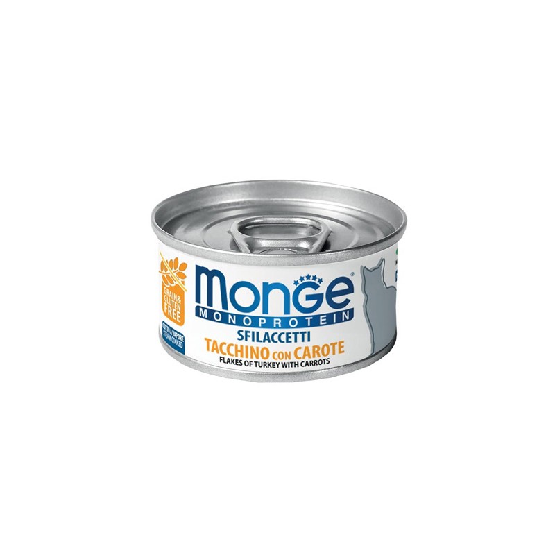 GATTO MONGE ADULT 80GR SFILACCETTI TACCHINO/CAROTE