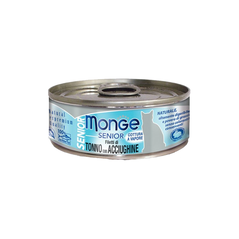 GATTO MONGE NATURAL 80GR JELLY SENIOR TONNO ACCI