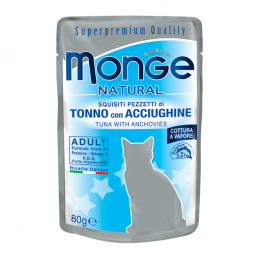 GATTO MONGE NATURAL 80GR BUSTA TONNO ACCIUGHINE