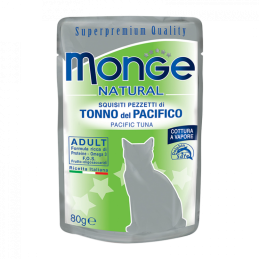 GATTO MONGE NATURAL 80GR BUSTA TONNO PINNE GIALL