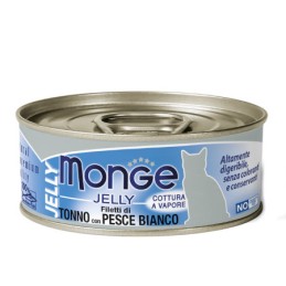 GATTO MONGE NATURAL 80GR JELLY TONNO PESCE BIANC