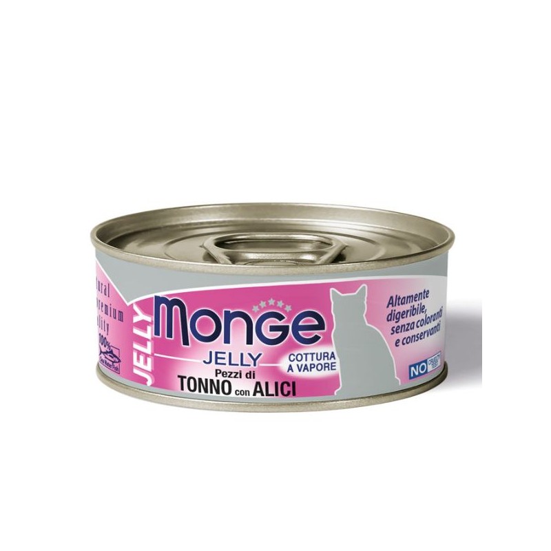 GATTO MONGE NATURAL 80GR JELLY TONNO ACCIUGHINE