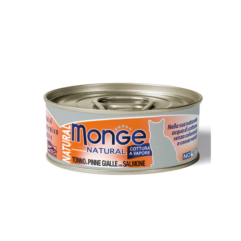 GATTO MONGE NATURAL 80GR TONNO DEL PACIFICO CON SALMONE