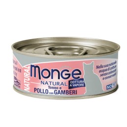 GATTO MONGE NATURAL 80GR POLLO CON GAMBERETTI