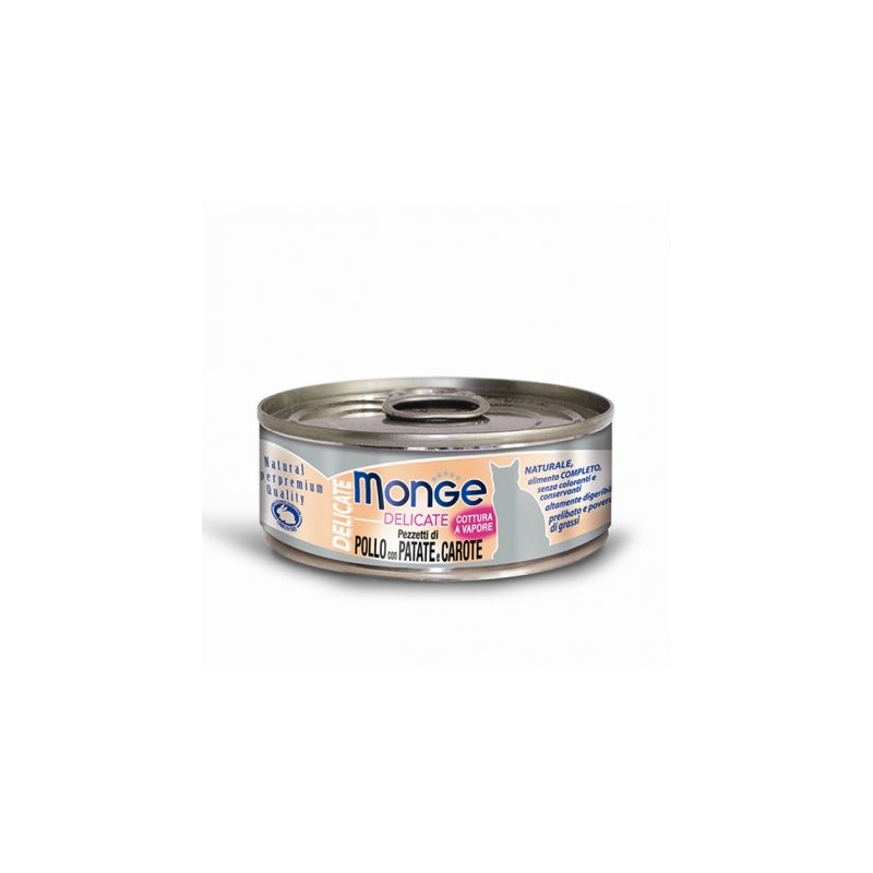 GATTO MONGE NATURAL 80GR DELICATE POLLO PATATE E