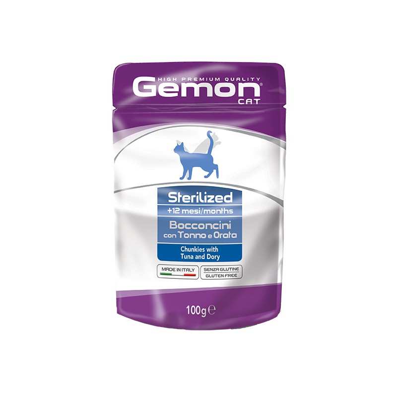 GATTO GEMON BUSTA STERILISED 100GR TONNO ORATA