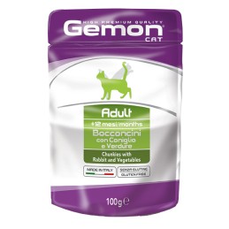 GATTO GEMON BUSTA ADULT 100GR CONIGLIO VERDURE