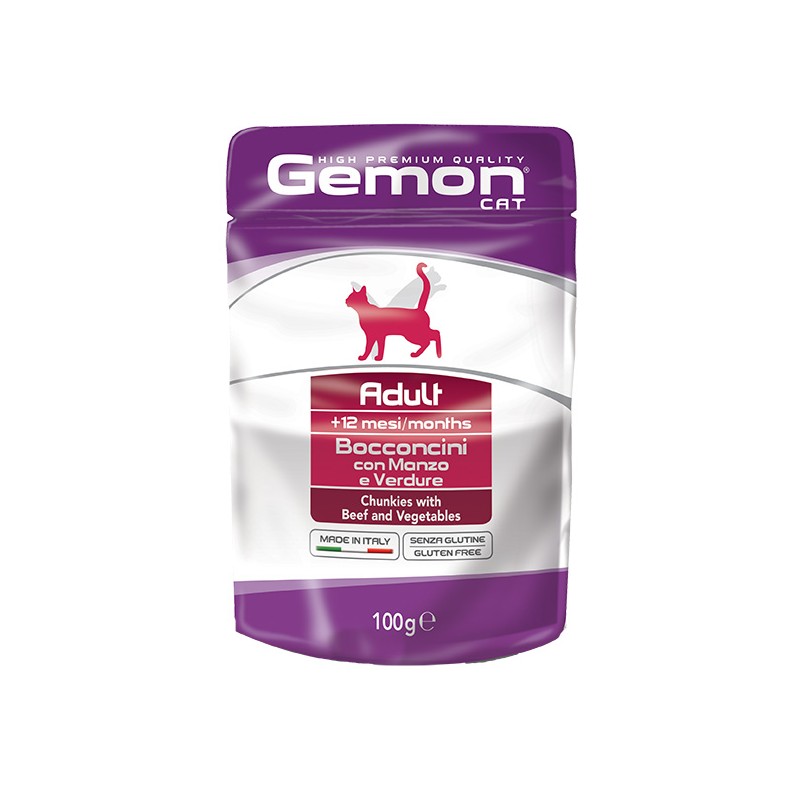 GATTO GEMON BUSTA ADULT 100GR MANZO VERDURE