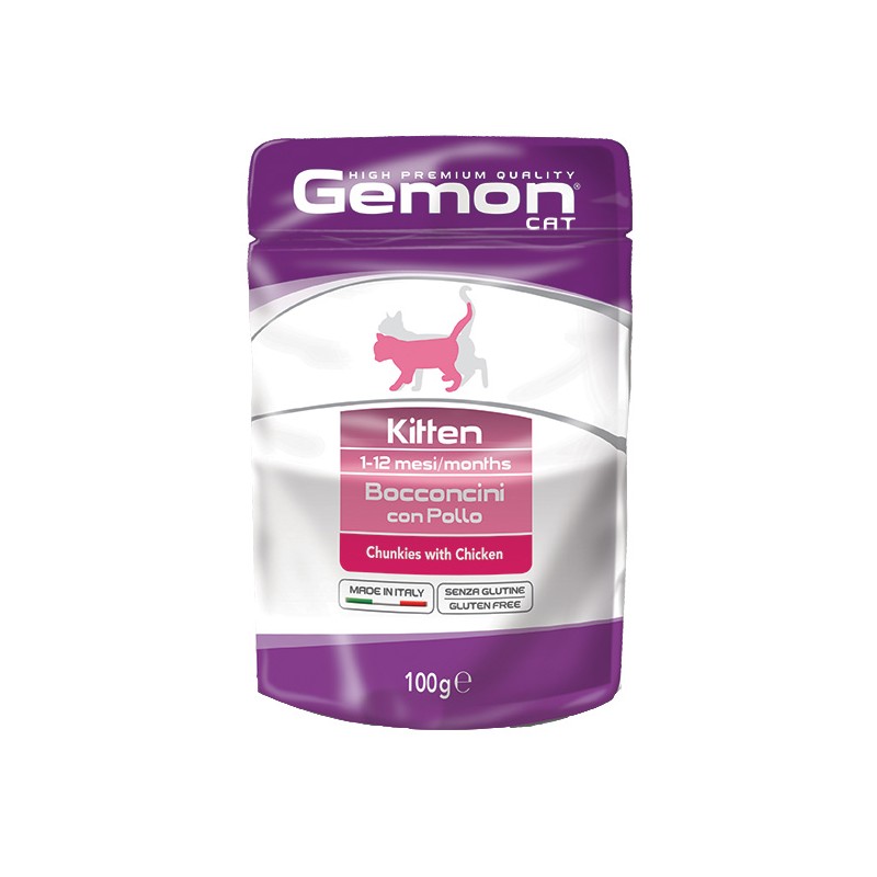 GATTO GEMON BUSTA KITTEN 100GR POLLO