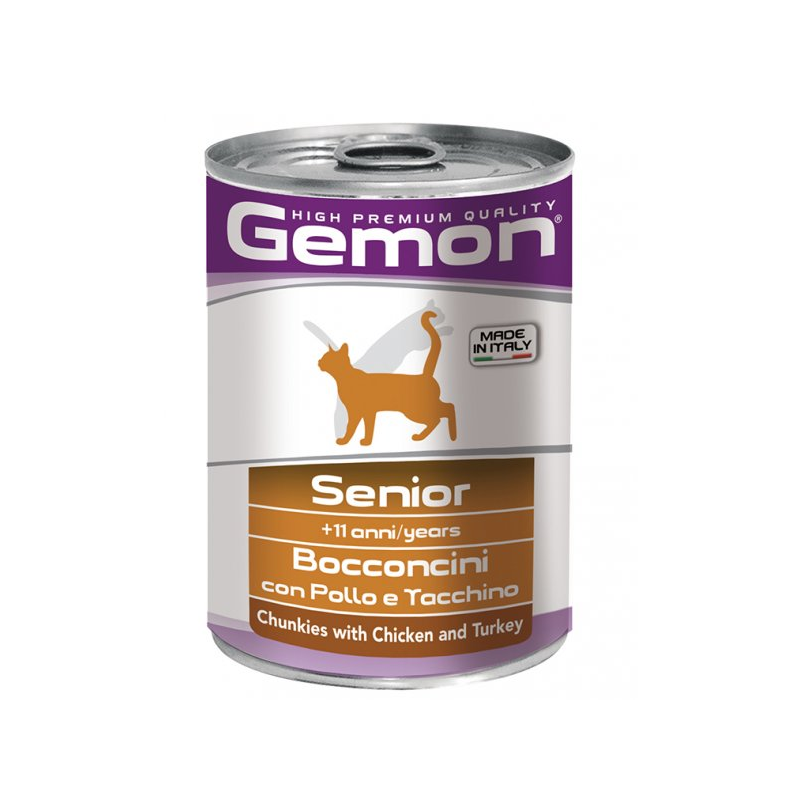 GATTO GEMON BOCCONI 415GR SENIOR POLLO TACCHINO