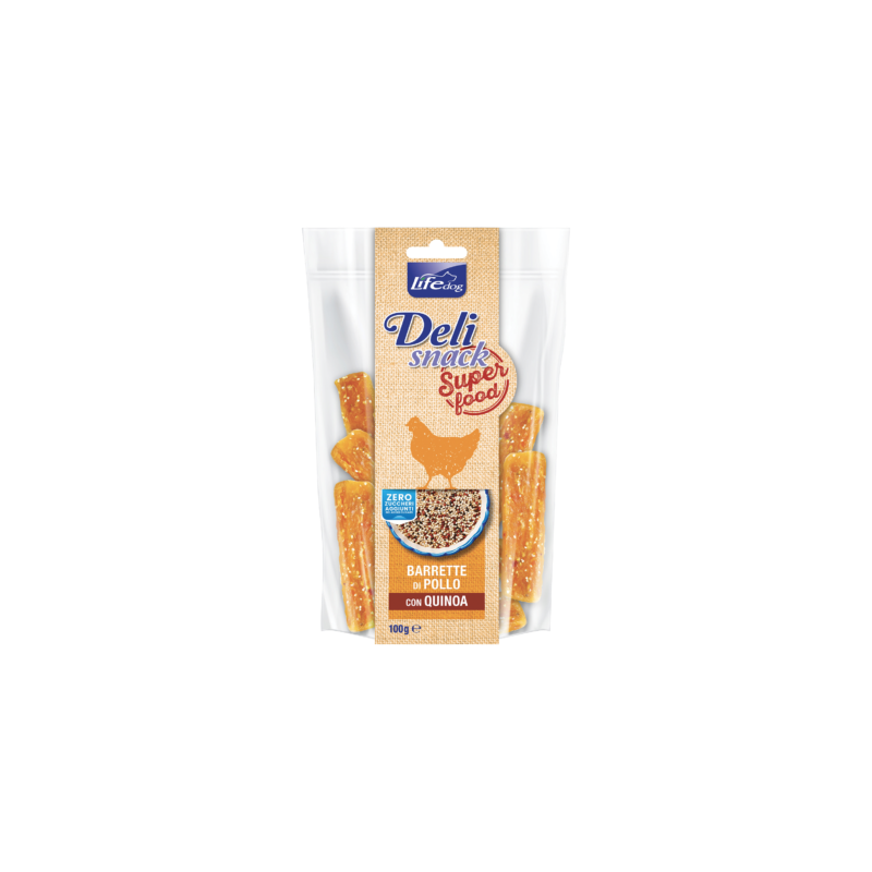 CANE SNACK LIFE BARRETTE POLLO 100GR QUINOA