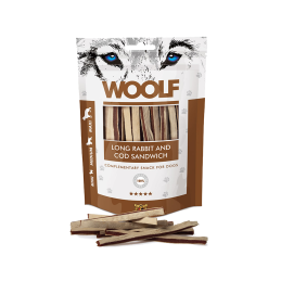 CANE SNACK WOOLF 100GR SANDWICH MORBIDO CONIGLIO MERLUZZO