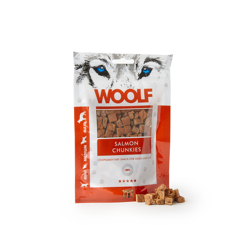 CANE SNACK WOOLF 100GR CILINDRETTI DI SALMONE