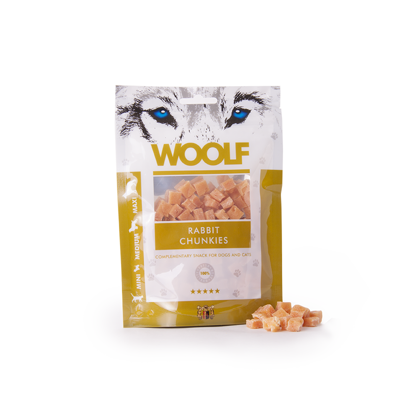 CANE SNACK WOOLF 100GR CILINDRETTI DI CONIGLIO