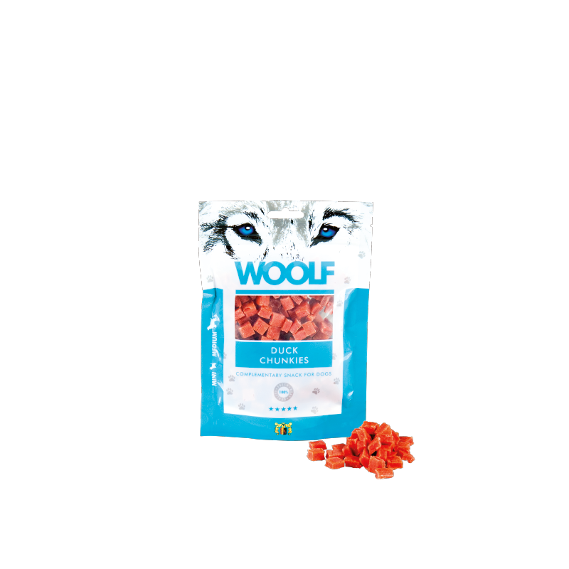 CANE SNACK WOOLF 100GR BOCCONCINI DI ANATRA