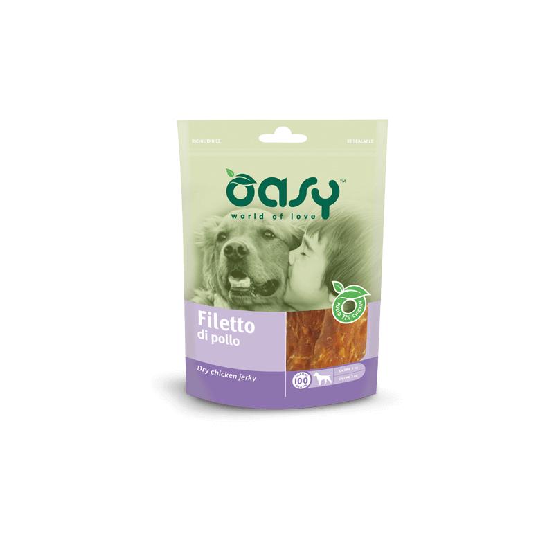 CANE SNACK OASY BUSTA 100GR FILETTO POLLO