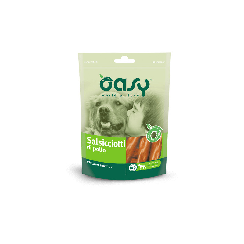 CANE SNACK OASY BUSTA 100GR SALSICCIOTTI POLLO