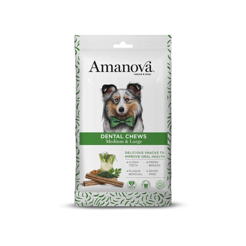 CANE SNACK AMANOVA DENTAL VEGETAL 180GR MEDIUM