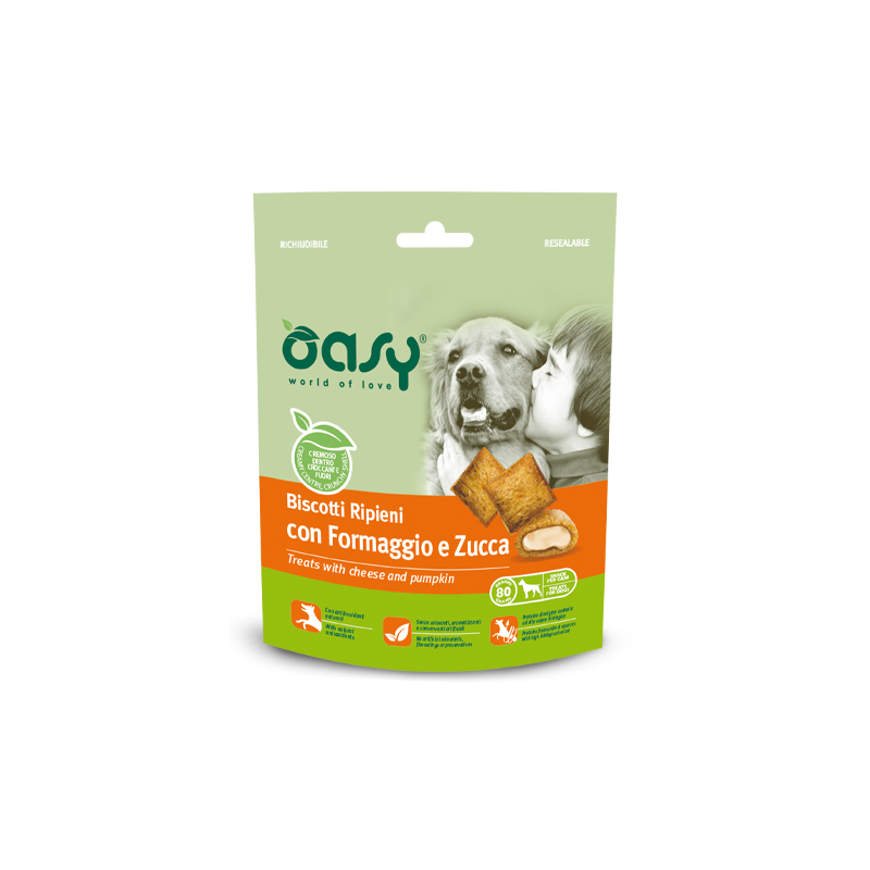 CANE SNACK BISCOTTO RIPIENO OASY 80GR FORMAGGIO ZUCCA