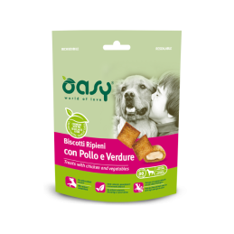 CANE SNACK BISCOTTO RIPIENO OASY 80GR POLLO VERDURE