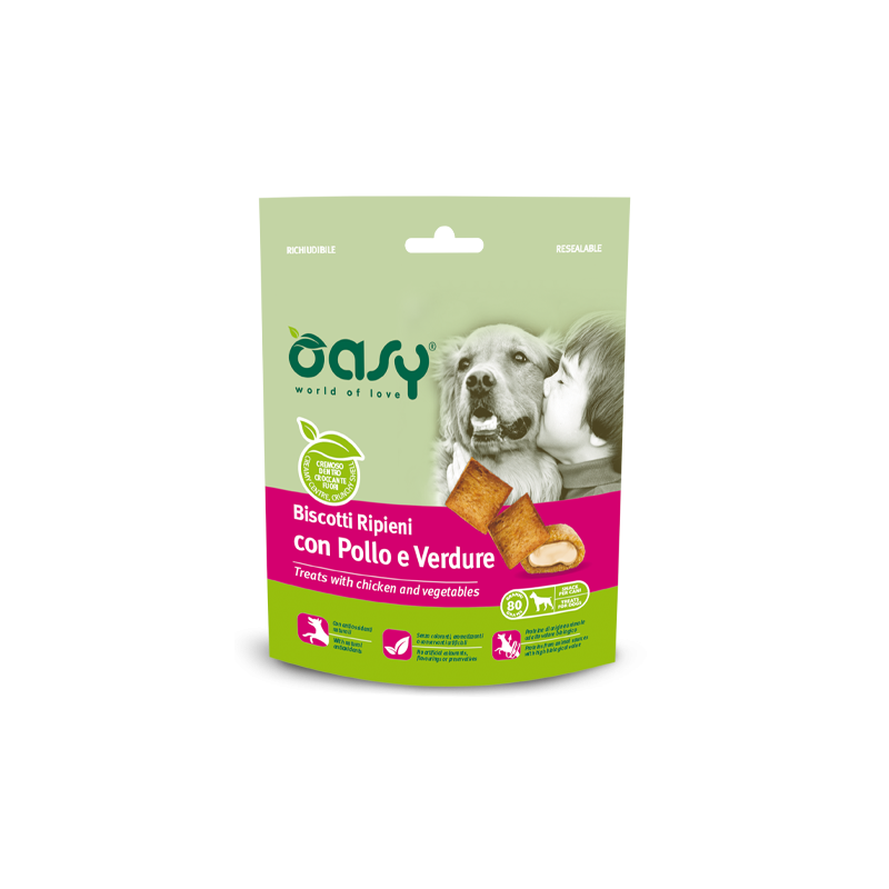 CANE SNACK BISCOTTO RIPIENO OASY 80GR POLLO VERDURE