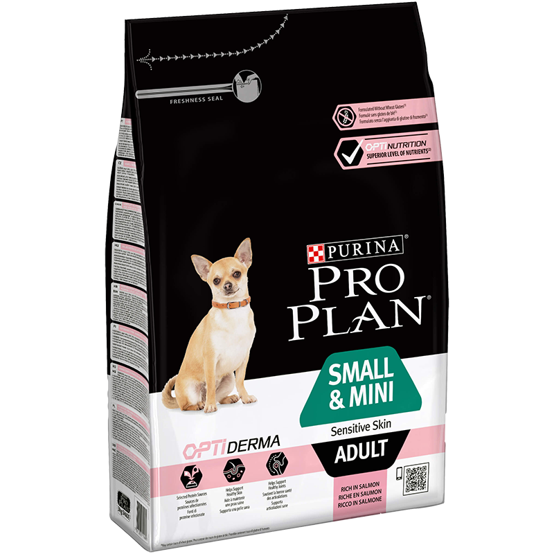 CANE PROPLAN ADULT 3KG SM MINI SENS.SKIN SALM.