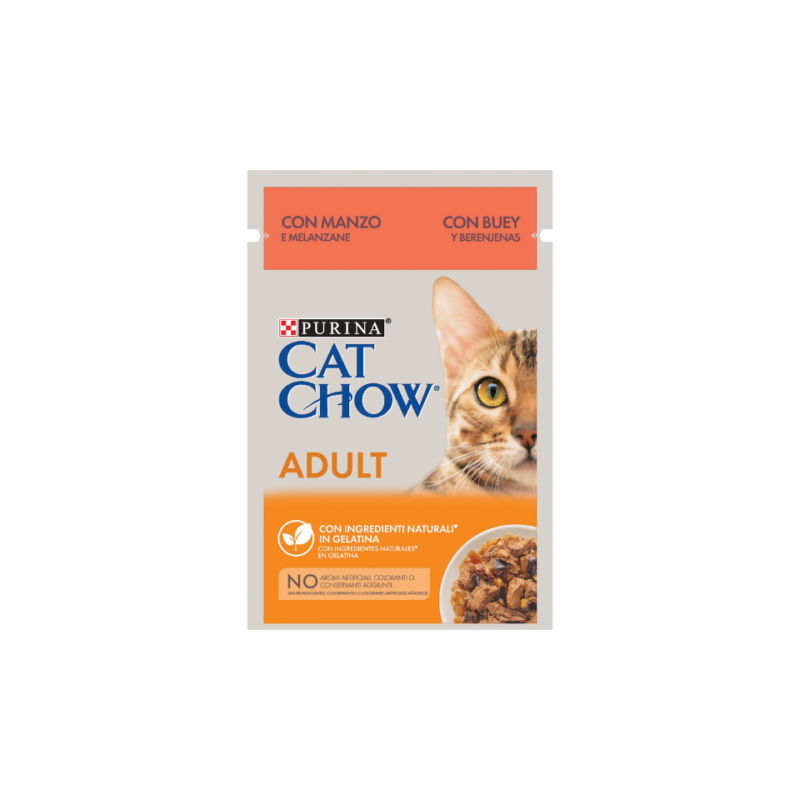 GATTO PURINA CHOW 85GR MANZO MELENZANE BUSTA