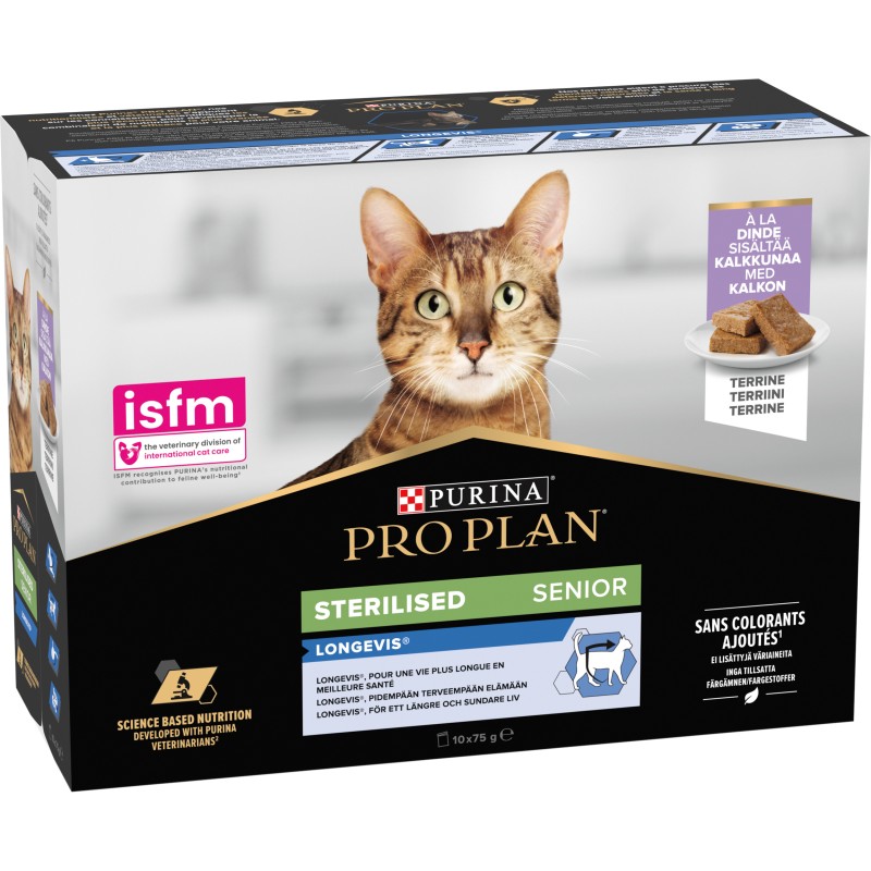 GATTO PROPLAN MULTIP STERIL 7+ TACCHINO 10X85GR