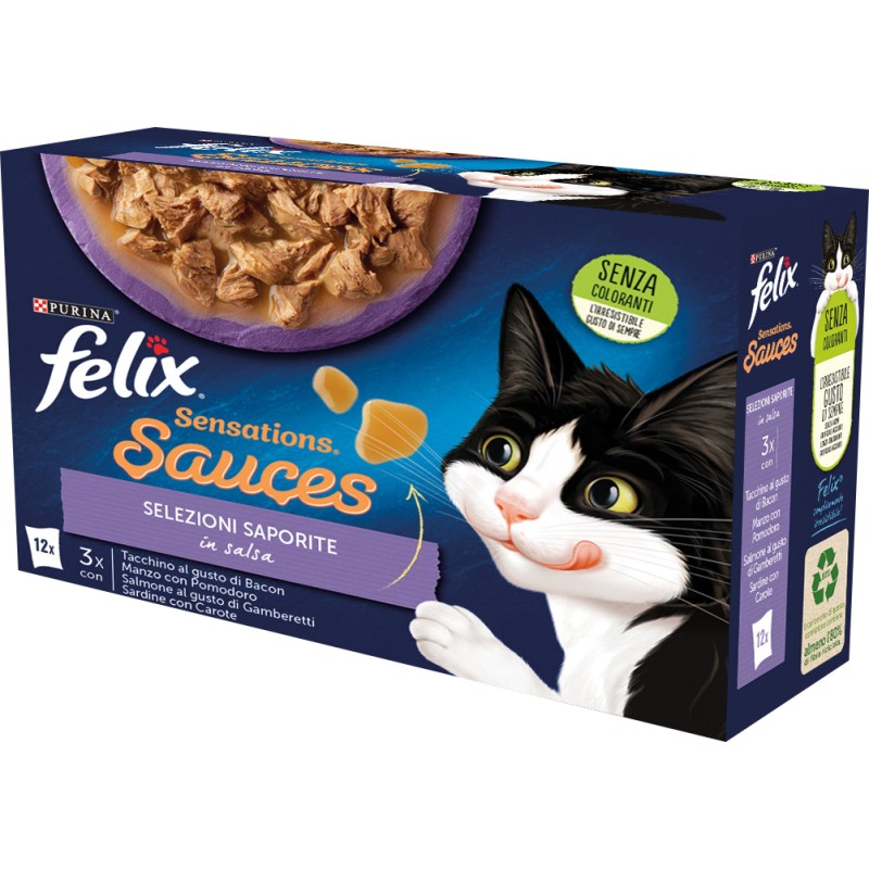 GATTO FELIX LE GHIOTTONERIE 12X85GR SAUCES SELEZIONI SAPORITE