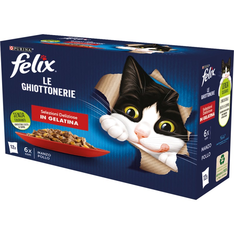 GATTO FELIX LE GHIOTTONERIE 12X85GR SELEZIONI DELIZIOSE