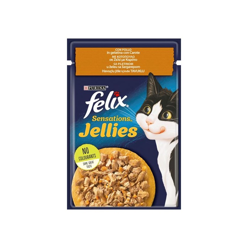 GATTO FELIX SENSATIONS 85GR BUSTA POLLO CAROTE