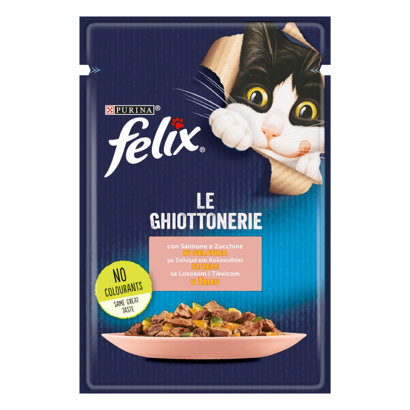 GATTO FELIX GHIOTTONERIE 85GR BUSTA SALMONE ZUCCHINE