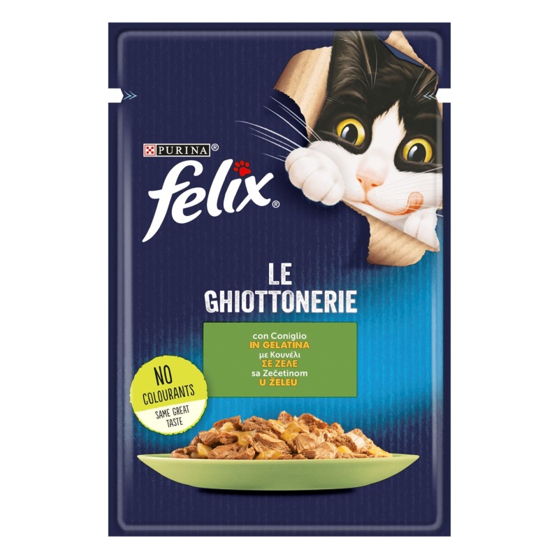 GATTO FELIX GHIOTTONERIE 85GR BUSTA CONIGLIO