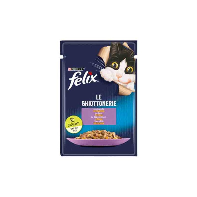 GATTO FELIX GHIOTTONERIE 85GR BUSTA AGNELLO